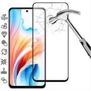 Oppo A79/A2 Skærmbeskyttelse Hærdet Glas - Full Fit - Sort Kant