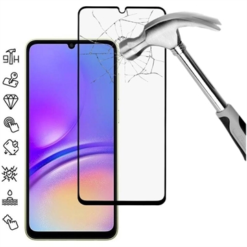 Samsung Galaxy A06 Skærmbeskyttelse Hærdet Glas - 9H - Full Fit - Sort Kant