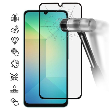 Samsung Galaxy A07 4G/A06 Skærmbeskyttelse Hærdet Glas - Full Fit - 9H - Sort kant