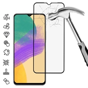 Samsung Galaxy A08 Skærmbeskyttelse Hærdet Glas - Full Fit - 9H - Sort kant