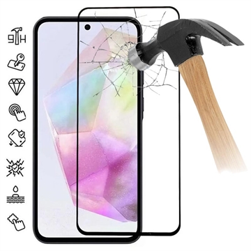 Samsung Galaxy A35 Skærmbeskyttelse Hærdet Glas - 9H - Full Fit - Sort Kant