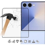 Samsung Galaxy Z Flip8 Skærmbeskyttelse Hærdet Glas - Full Fit - 9H - Sort kant
