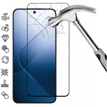 Xiaomi 14 Skærmbeskyttelse Hærdet Glas - Full Fit - Sort Kant