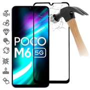 Xiaomi Poco M6 Skærmbeskyttelse Hærdet Glas - 9H - Full Fit - Sort Kant