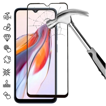 Xiaomi Redmi 12C Skærmbeskyttelse Hærdet Glas - 9H - Full Fit - Sort Kant