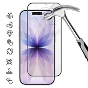 iPhone 18 Skærmbeskyttelse Hærdet Glas - Full Fit - 9H - Sort kant