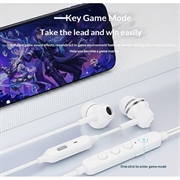 GC0098 Type-C kablede øretelefoner med mikrofon - hvid