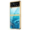 GKK Painted Hærdet Glas Samsung Galaxy Z Flip4 Cover - Blå ocean