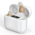GM-912T Ergonomiske CIC-høreapparater med opladningsetui - beige / hvid