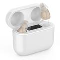 GM-912T Ergonomiske CIC-høreapparater med opladningsetui - beige / hvid