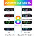 GS-G9 Dynamisk RGB LED digital vækkeur med stort display og vibrationspude - hvid
