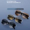 GS02 Smarte Polariserede Aviator-briller med AI-oversættelse, Musik og Opkald - sølv / sort