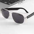 GS02 Smarte Polariserede Aviator-briller med AI-oversættelse, Musik og Opkald - sølv / sort