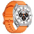 GT99 2-i-1 sports-smartwatch med trådløse øretelefoner - sølv / orange