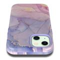 Stylish Gradient iPhone 14 Plus Hybrid Cover - Marmor - Lilla