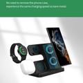 GY-Q10B 3-i-1 hurtigoplader trådløs opladestation til Qi-standardtelefoner / Samsung Galaxy Watch / høretelefoner - hvid