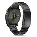Garmin Fenix 5/6/6 Pro/7/8/E Tech-Protect SteelBand-rem i rustfrit stål - 47mm - Sort
