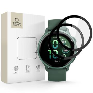 Garmin Vivoactive 6 Tech-Protect Glass Flex+ Hybrid skærmbeskytter - 2 stk. - Sort kant