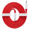 OnePlus Warp Charge USB Type-C Kabel 5481100047 - 1m - Rød / Hvid