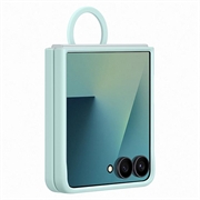 Samsung Galaxy Z Flip7 Silikone Cover med Ring EF-PF766TMEGWW - Lys cyan