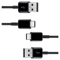Samsung USB-A / USB-C Kabel EP-DG930MBEGWW - 2 Stk. - Sort