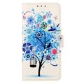 Glam Series Samsung Galaxy A14 Pung Taske - Blomstrende Træ / Blå