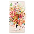 Glam Series Samsung Galaxy A14 Pung Taske - Blomstrende Træ / Farverig