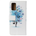 Glam Series Samsung Galaxy S20 FE Pung Cover - Blomstrede Træ / Blå