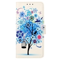 Nokia G42 Glam Series Etui med Pung - Blomstrede Træ / Blå