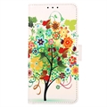 Nokia G42 Glam Series Etui med Pung - Blomstrede Træ / Farverig