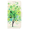 Glam Series Samsung Galaxy A53 5G Pung Taske - Blomstrede Træ / Grøn