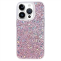 iPhone 15 Pro Max Glitter Flakes TPU Cover - Pink