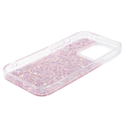 iPhone 15 Pro Max Glitter Flakes TPU Cover - Pink