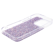 iPhone 15 Pro Max Glitter Flakes TPU Cover - Lilla