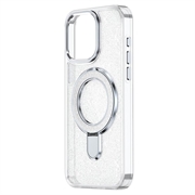 iPhone 17 Glitter Hybrid cover med kickstand - MagSafe-kompatibel - Gennemsigtig