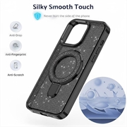 iPhone 15 Glitter Hybrid cover med kickstand - MagSafe-kompatibel