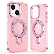 iPhone 15 Glitter Hybrid Cover med Kickstand - MagSafe-kompatibel