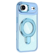 iPhone Air Glitter Hybrid cover med kickstand - MagSafe-kompatibel - Blå
