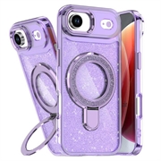 iPhone Air Glitter Hybrid cover med kickstand - MagSafe-kompatibel - Lilla