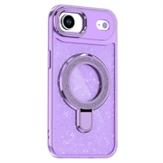 iPhone Air Glitter Hybrid cover med kickstand - MagSafe-kompatibel - Lilla