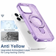 iPhone 16 Pro Max Glitter Hybrid cover med kickstand - MagSafe-kompatibel - Lilla