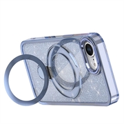 iPhone 16e Glitter Hybrid cover med kickstand - MagSafe-kompatibel - Blå