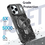 iPhone 17 Pro Max Glitter Hybrid cover med kickstand - MagSafe-kompatibel