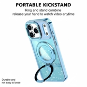 iPhone 17 Pro Max Glitter Hybrid cover med kickstand - MagSafe-kompatibel - Blå