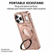 iPhone 17 Pro Max Glitter Hybrid cover med kickstand - MagSafe-kompatibel - Ørkenguld