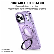 iPhone 17 Pro Max Glitter Hybrid cover med kickstand - MagSafe-kompatibel - Lilla