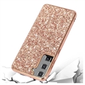 Samsung Galaxy S21 FE 5G Glitter Series Hybrid Cover - Rødguld