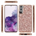 Samsung Galaxy S21 FE 5G Glitter Series Hybrid Cover - Rødguld
