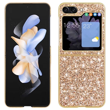 Samsung Galaxy Z Flip5 Glitter Series Hybrid Cover - Guld