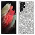 Glitter Series Samsung Galaxy S23 Ultra 5G Hybrid Cover - Sølv